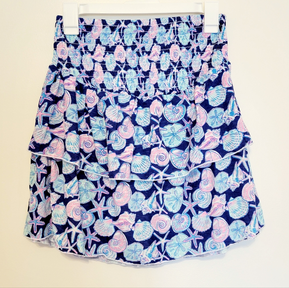 Nwt simply southern seashell print elastic waist tiered skirt